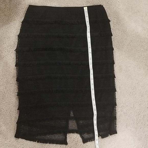 WHBM fringe black pencil skirt - Picture 2 of 4